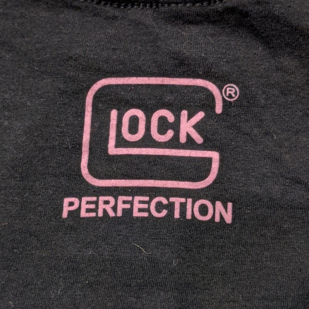 GLOCK Novelty Tee Short Sleeve Sz Small Black and Pink - Picture 5 of 6